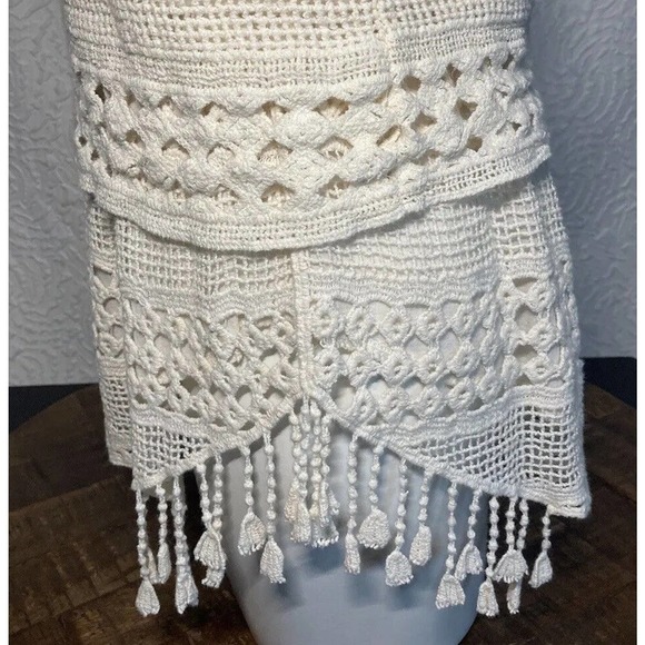 AQUA Cream 2 Piece Set Of Shorts And Tank Coachella Summer Outfit Size XSmall - Picture 9 of 12